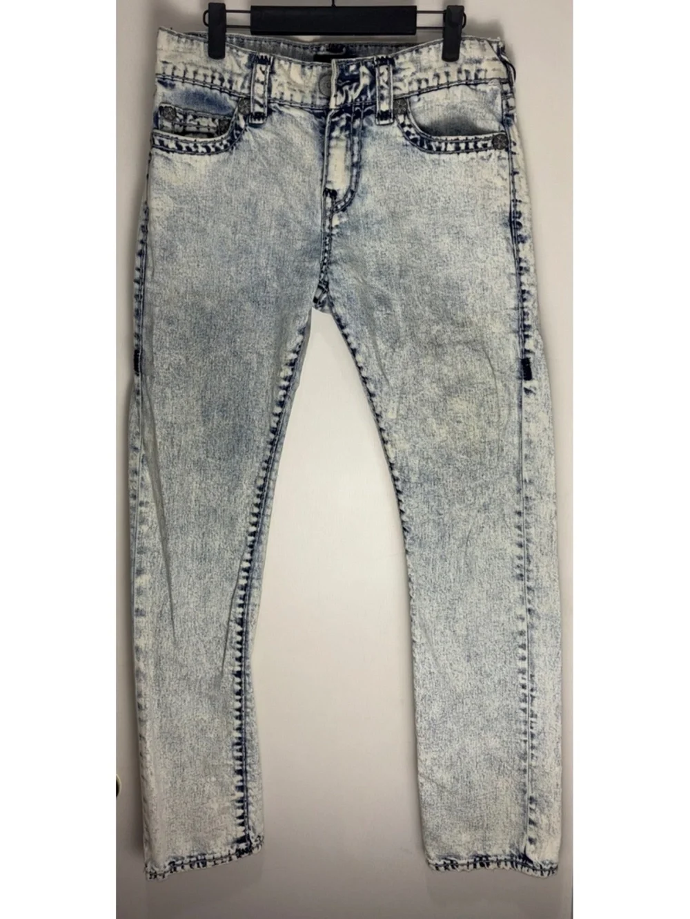 True Religion Ricky Jeans Mens 30 Acid Wash Relaxed Straight Y2K Denim